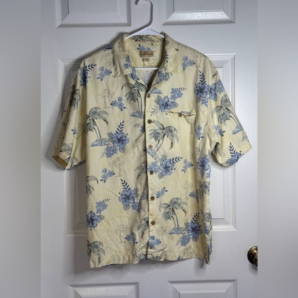 Island Paradise 100% Silk Shirt Hawaii Tropical Men’s Size L - Picture 1 of 11